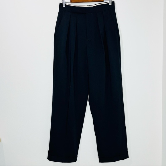 Zara Emmanuelle Alt Collab Into the Classics Pleated Black Pants Wool Blend RARE - Picture 7 of 14